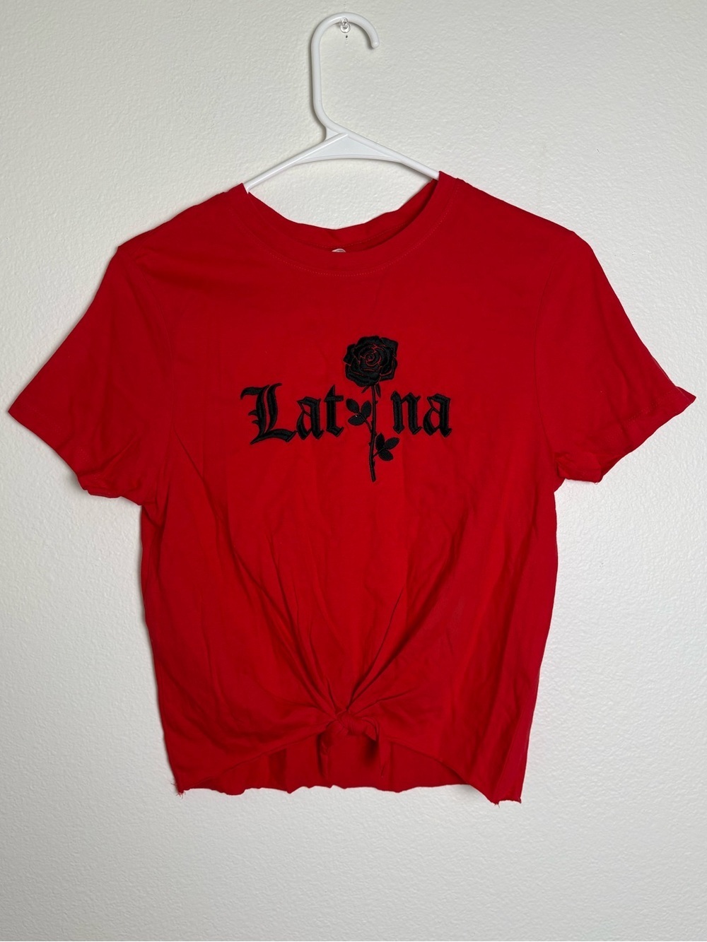 Latina Rose Red Knot-Front Tee Size XS